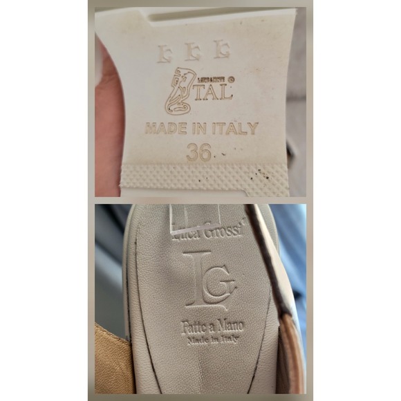 Luca Grossi Women's White Leather Chain Accent Wedge Sandals EU 36 - Picture 4 of 11